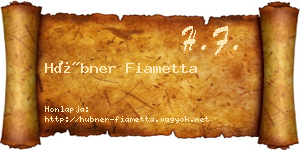 Hübner Fiametta névjegykártya